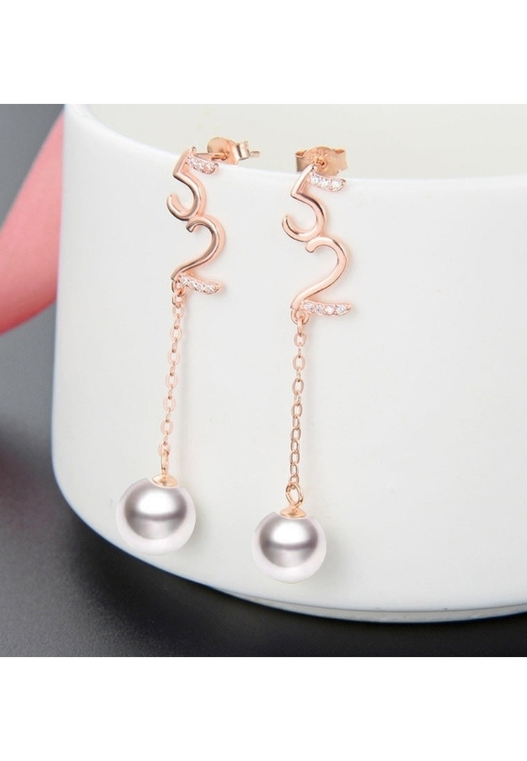 Sterling Silver Micro-Set Pearl Drop Earrings