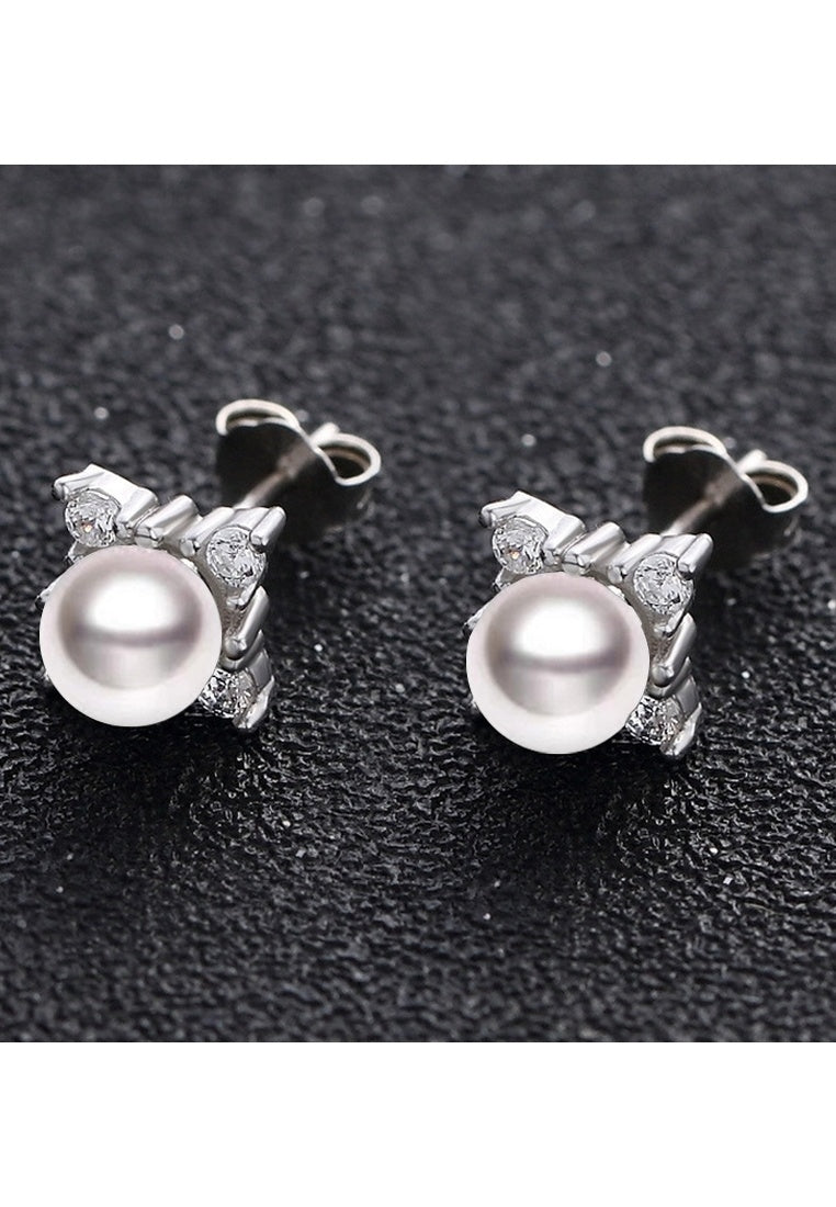 Sterling Silver Zircon Stud Earrings
