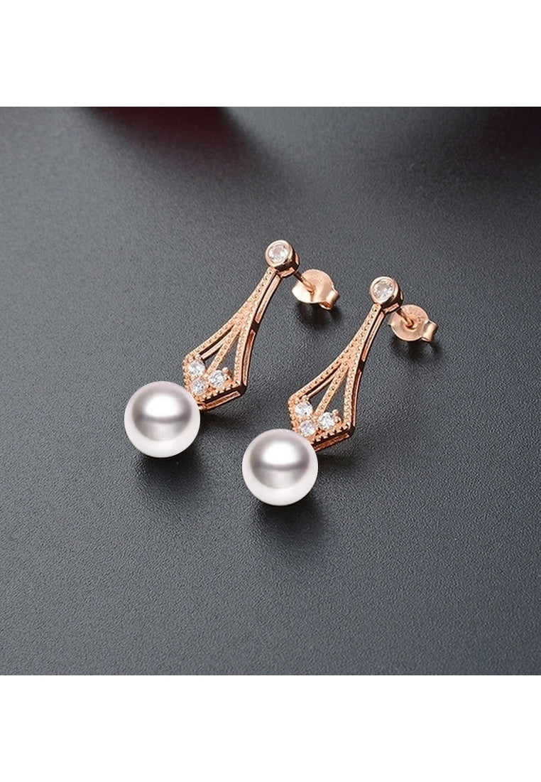 Sterling Silver Pearl Stud Earrings