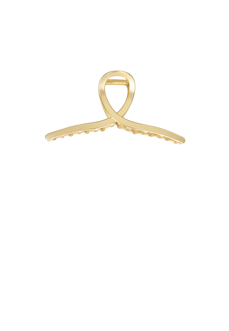 Simple And Personalized Gold Plated Geometric Hair Claw