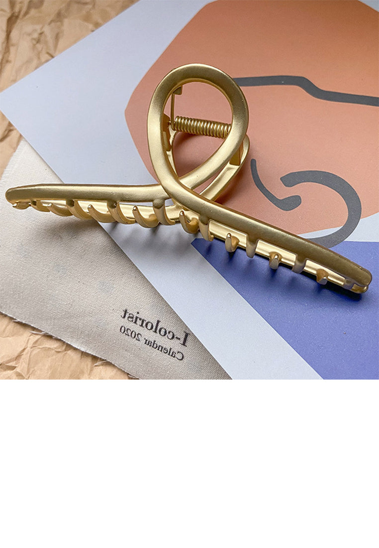 Simple And Personalized Gold Plated Geometric Hair Claw