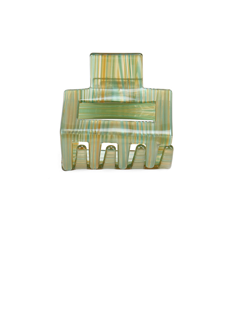 Simple And Fashion Green Geometric Small Hair Claw - Elegant Hairpiece