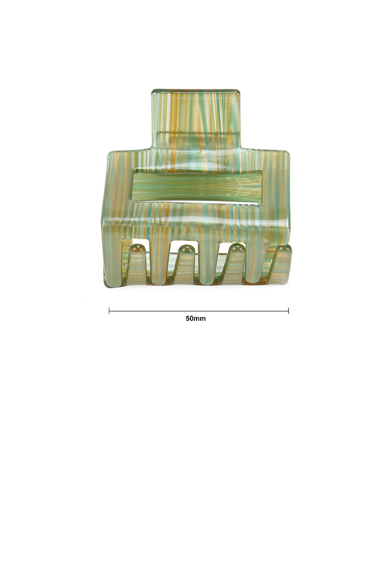 Simple And Fashion Green Geometric Small Hair Claw - Elegant Hairpiece