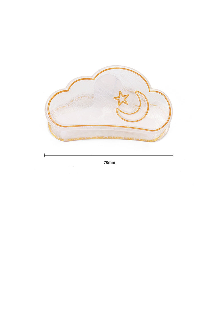 Fashion Creative Star And Moon Transparent White Cloud Shape Hair Claw - Elegant Hairpiece
