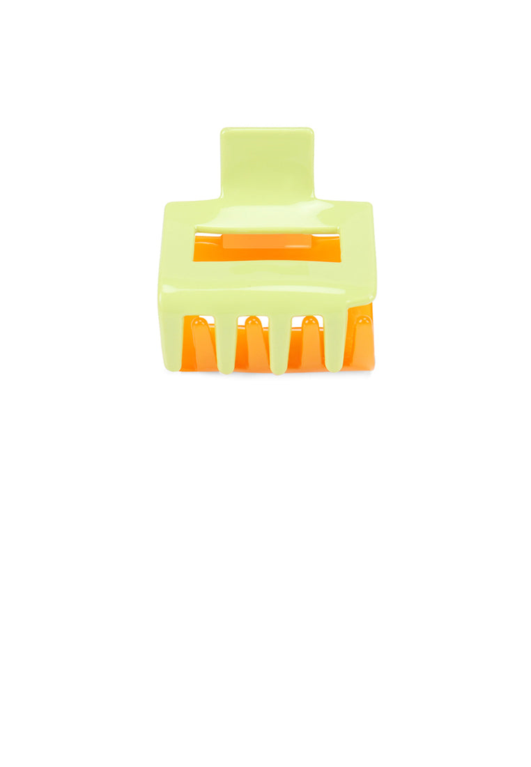 Simple And Fashion Green Orange Stitching Geometric Hair Claw - Elegant Hairpiece