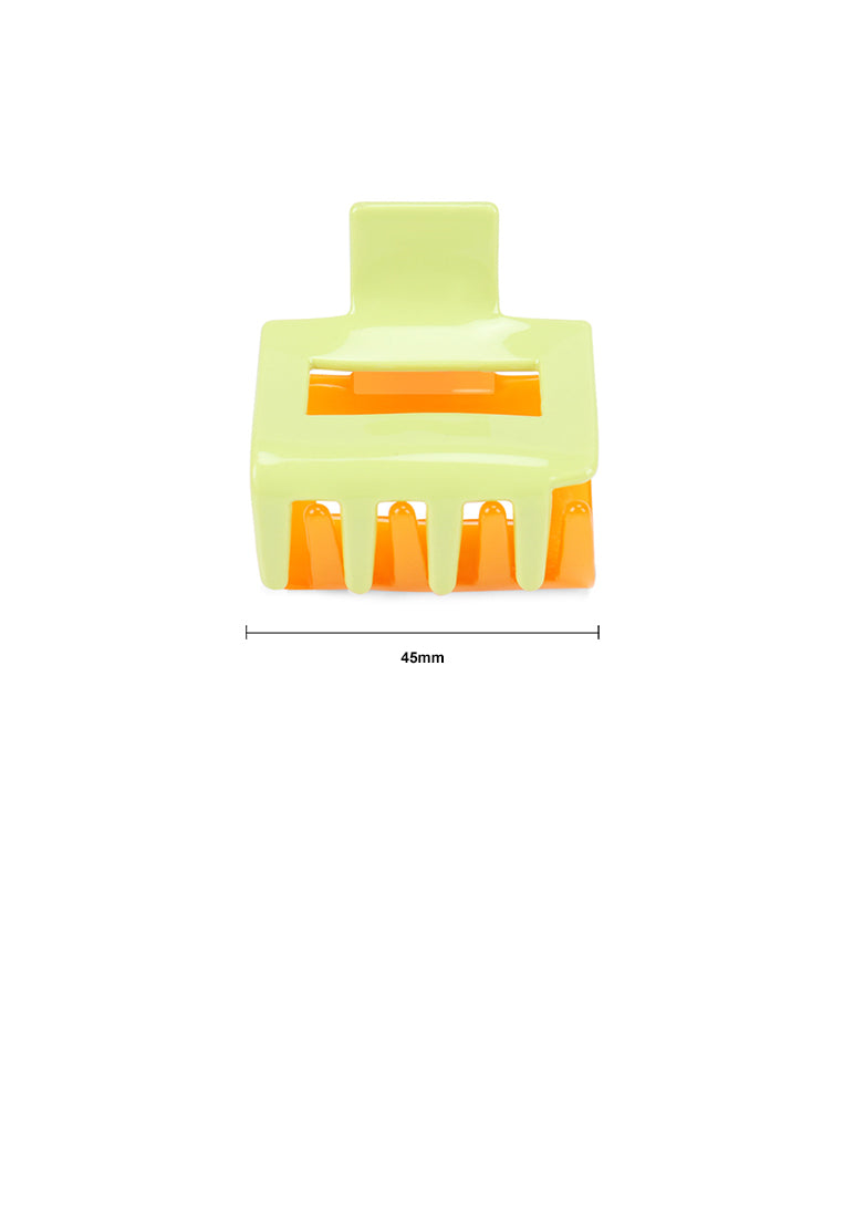 Simple And Fashion Green Orange Stitching Geometric Hair Claw - Elegant Hairpiece