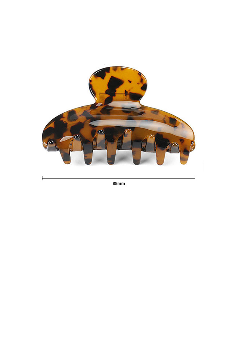 Fashion High-End Dark Tortoiseshell Geometric Large Hair Claw - Elegant Hairpiece