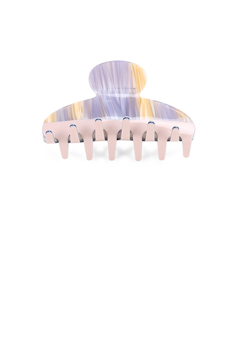 Simple And Elegant Purple Striped Geometric Hair Claw - Elegant Hairpiece