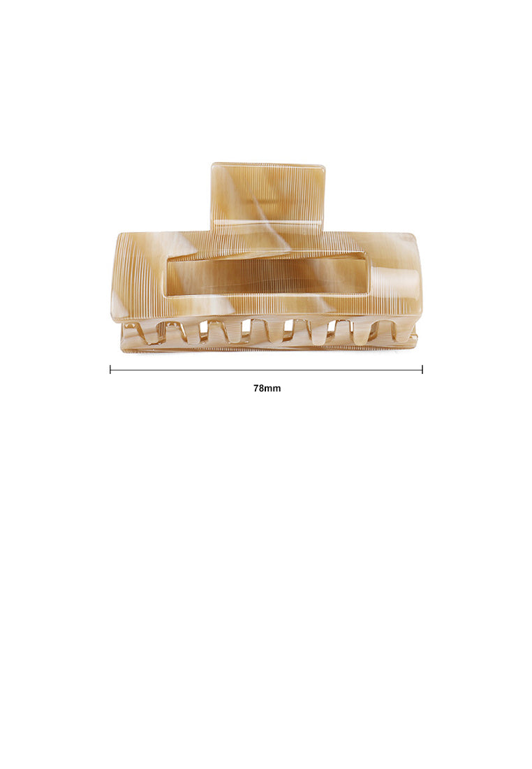 Simple Fashion Striped Beige Geometric Hair Claw - Elegant Hairpiece