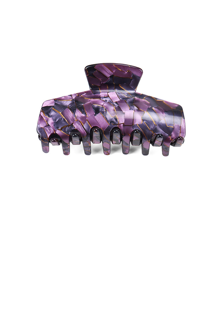 Fashion Elegant Purple Pattern Geometric Hair Claw - Elegant Hairpiece