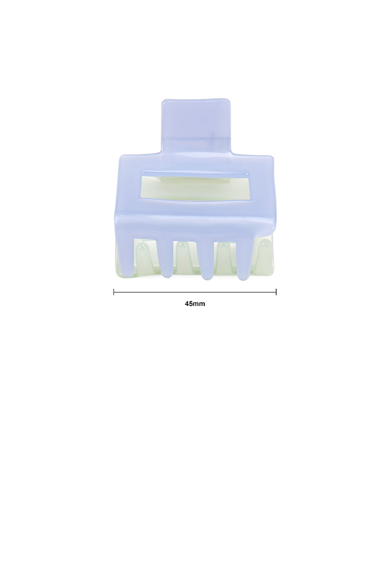 Simple And Fashion Blue And Green Stitching Geometric Hair Claw - Elegant Hairpiece