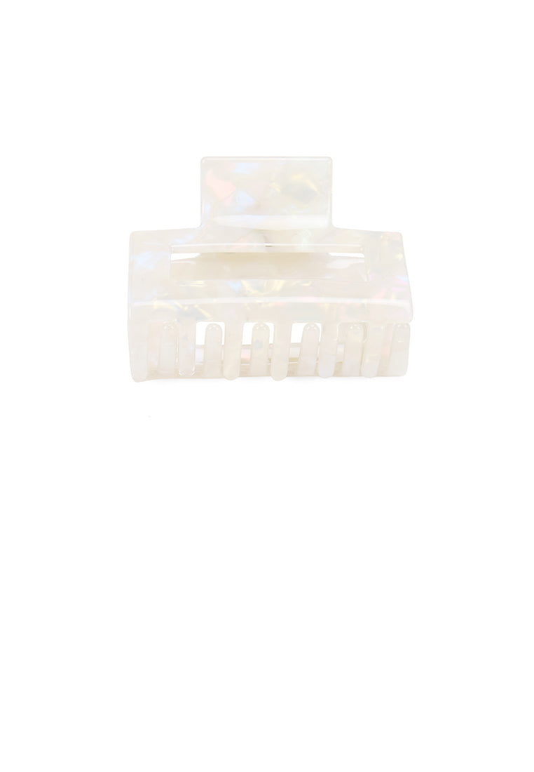 Simple Fashion White Pattern Geometric Hair Claw - Elegant Hairpiece