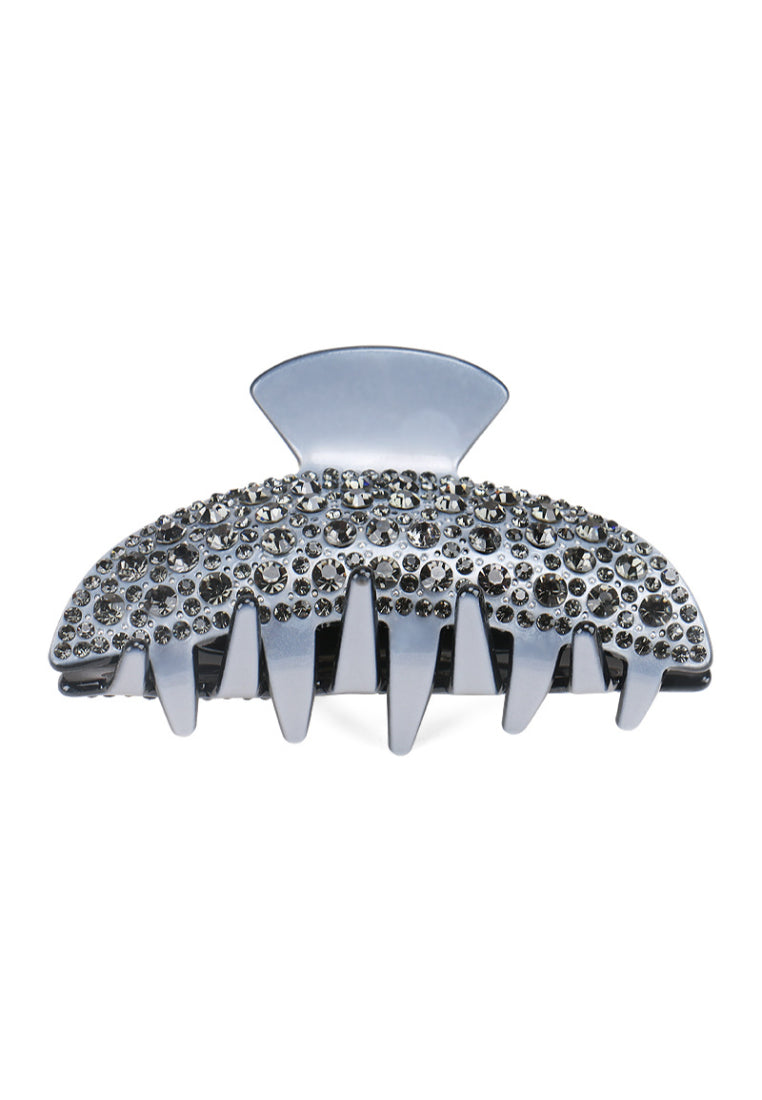 Simple And Fashion Geometric Gray Hair Claw With Gray Cubic Zirconia - Elegant Hairpiece - Luxurious Look