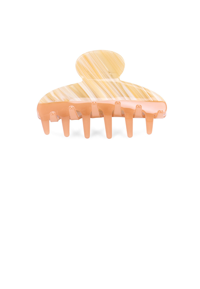 Simple And Elegant Orange Striped Geometric Hair Claw - Elegant Hairpiece