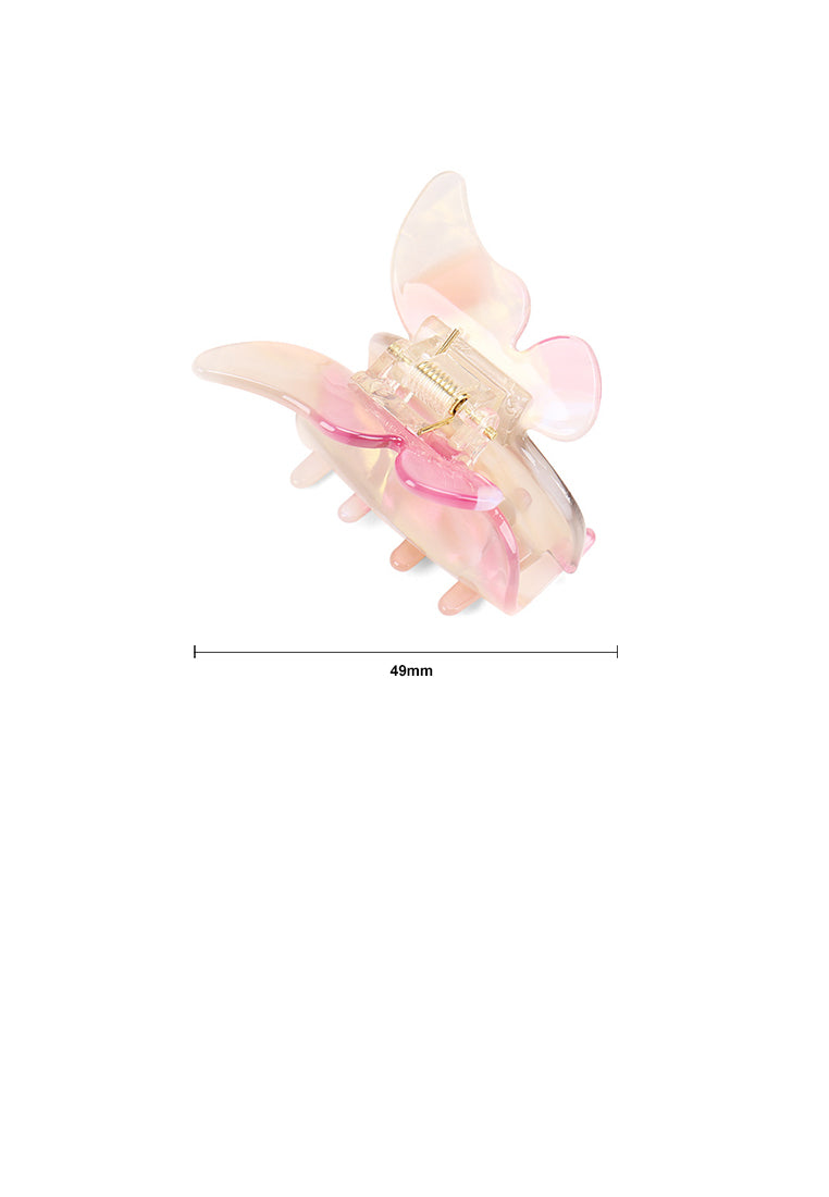 Fashion Temperament Pink Butterfly Hair Claw - Elegant Hairpiece - Vibrant Color