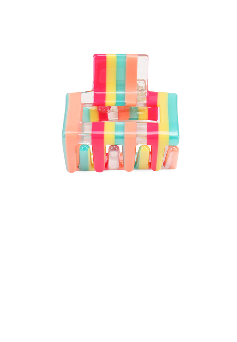 Simple Fashion Color Striped Geometric Small Hair Claw - Elegant Hairpiece