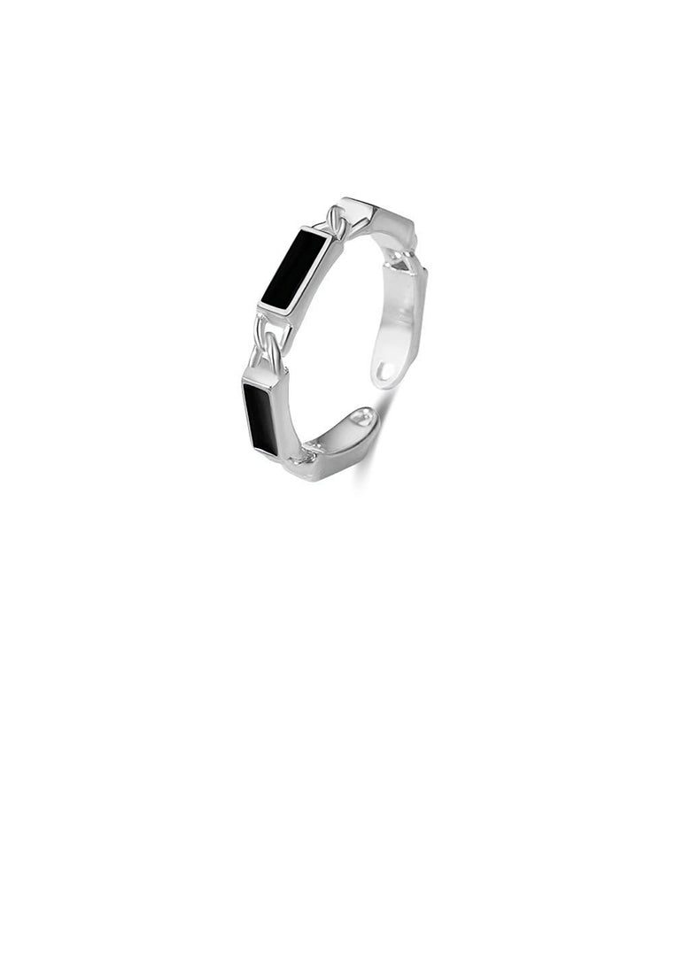 925 Sterling Silver Simple and Personalized Geometric Adjustable Open Ring