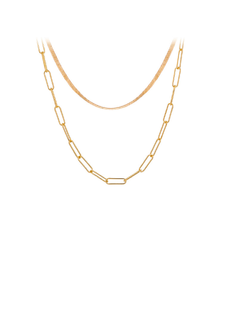 Simple Fashion Plated Gold Chain Double Layer Necklace