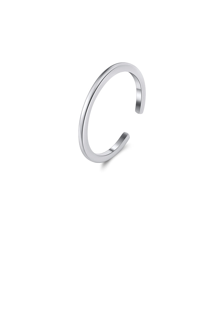 925 Sterling Silver Simple and Fashion Geometric Adjustable Open Ring