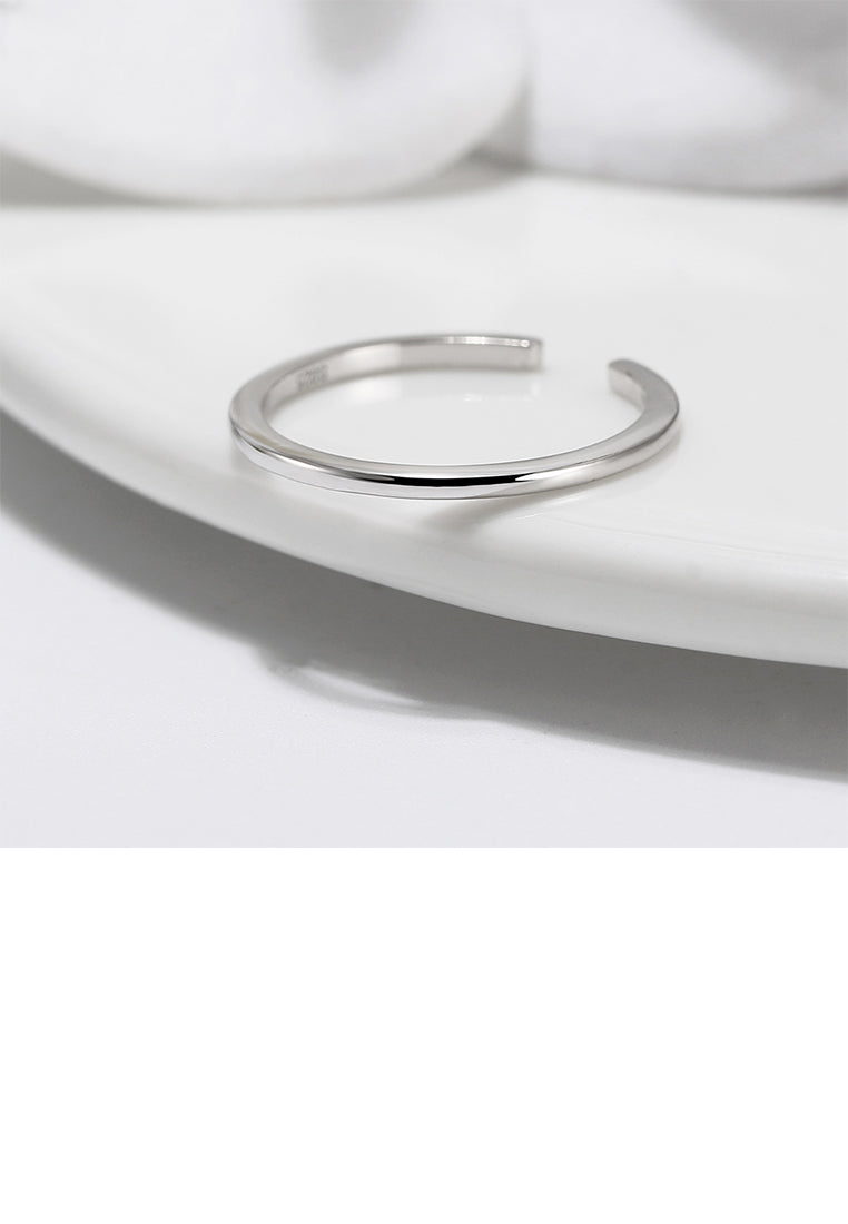 925 Sterling Silver Simple and Fashion Geometric Adjustable Open Ring