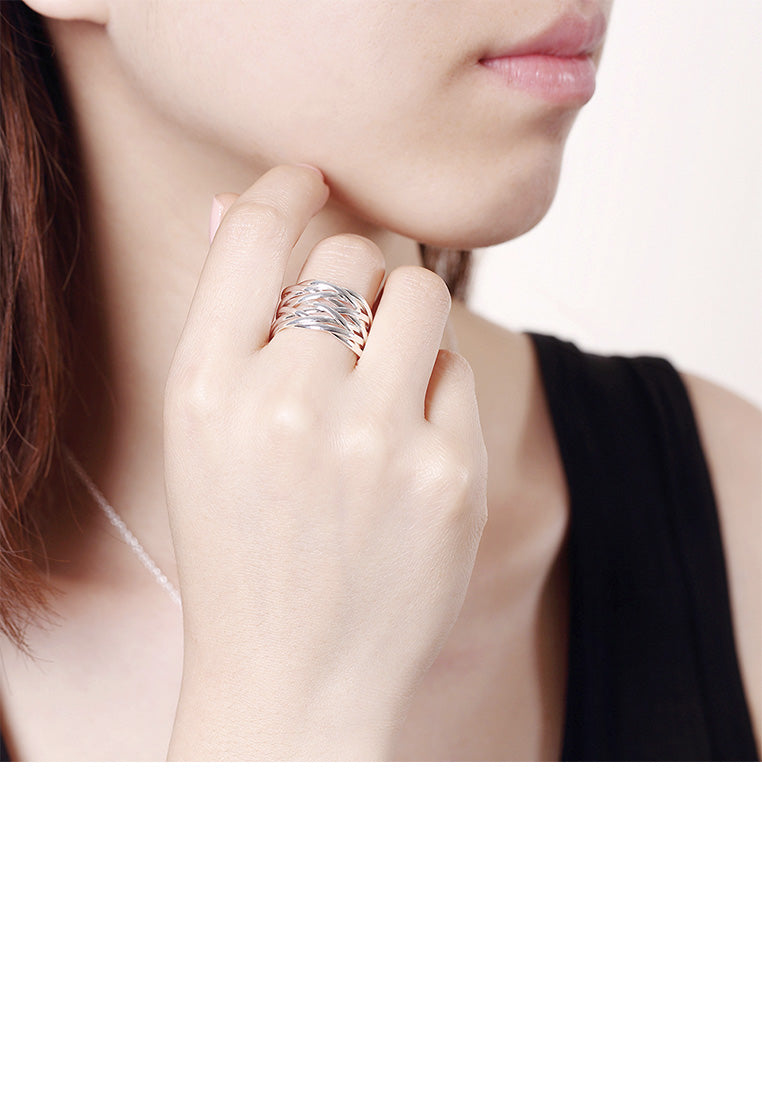 Fashion Simple Woven Adjustable Split Ring