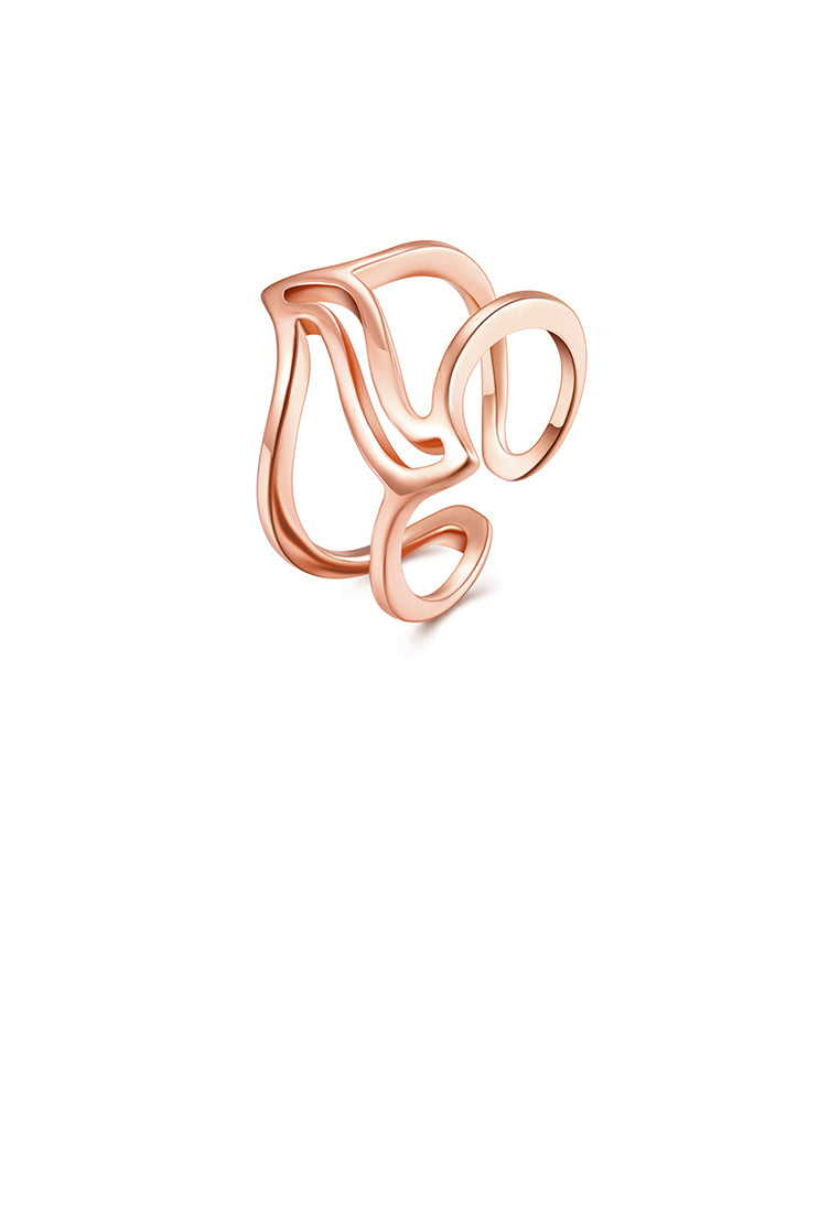 Fashion Creative Plated Rose Gold Adjustable Open Ring