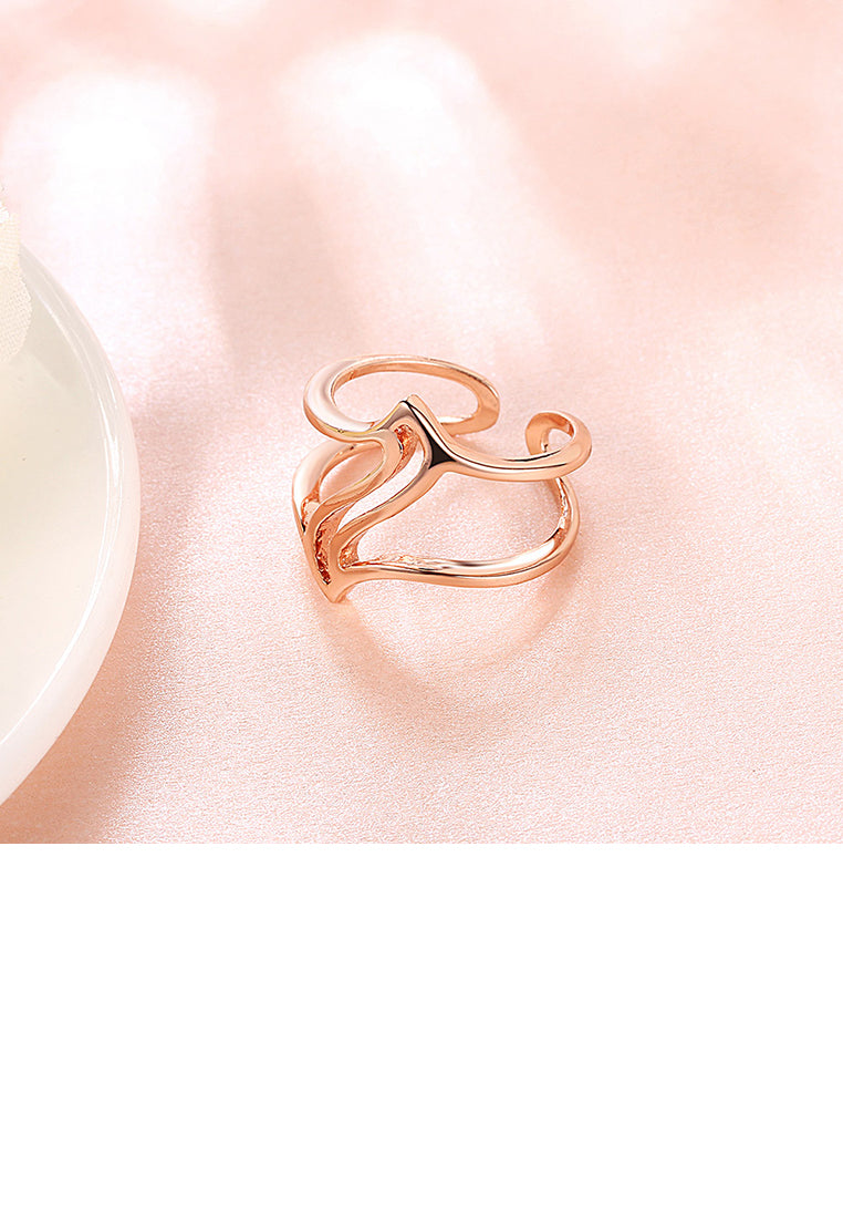 Fashion Creative Plated Rose Gold Adjustable Open Ring
