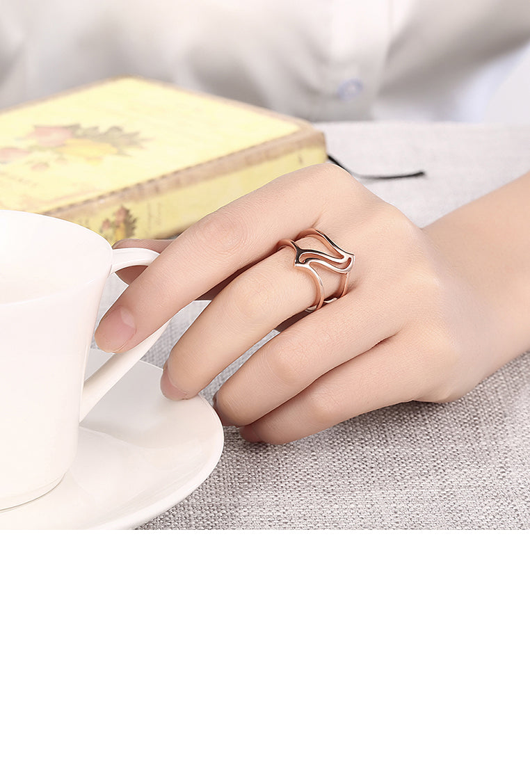 Fashion Creative Plated Rose Gold Adjustable Open Ring
