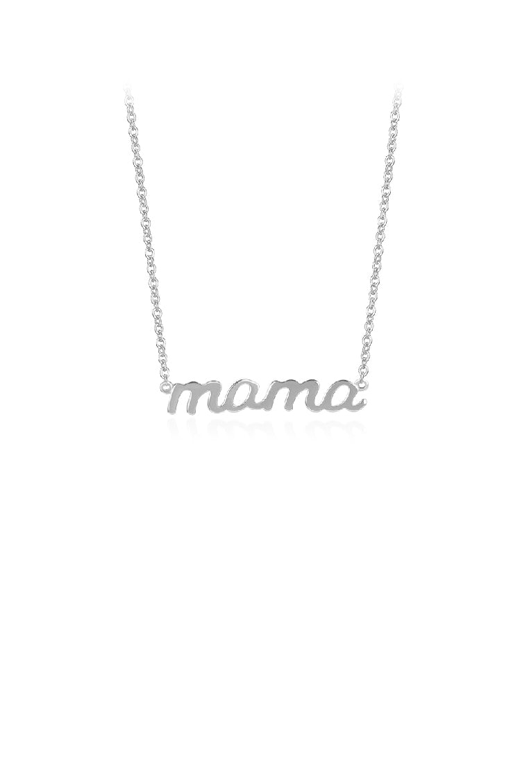 925 Sterling Silver Fashion Simple Alphabet Mama Pendant with Necklace