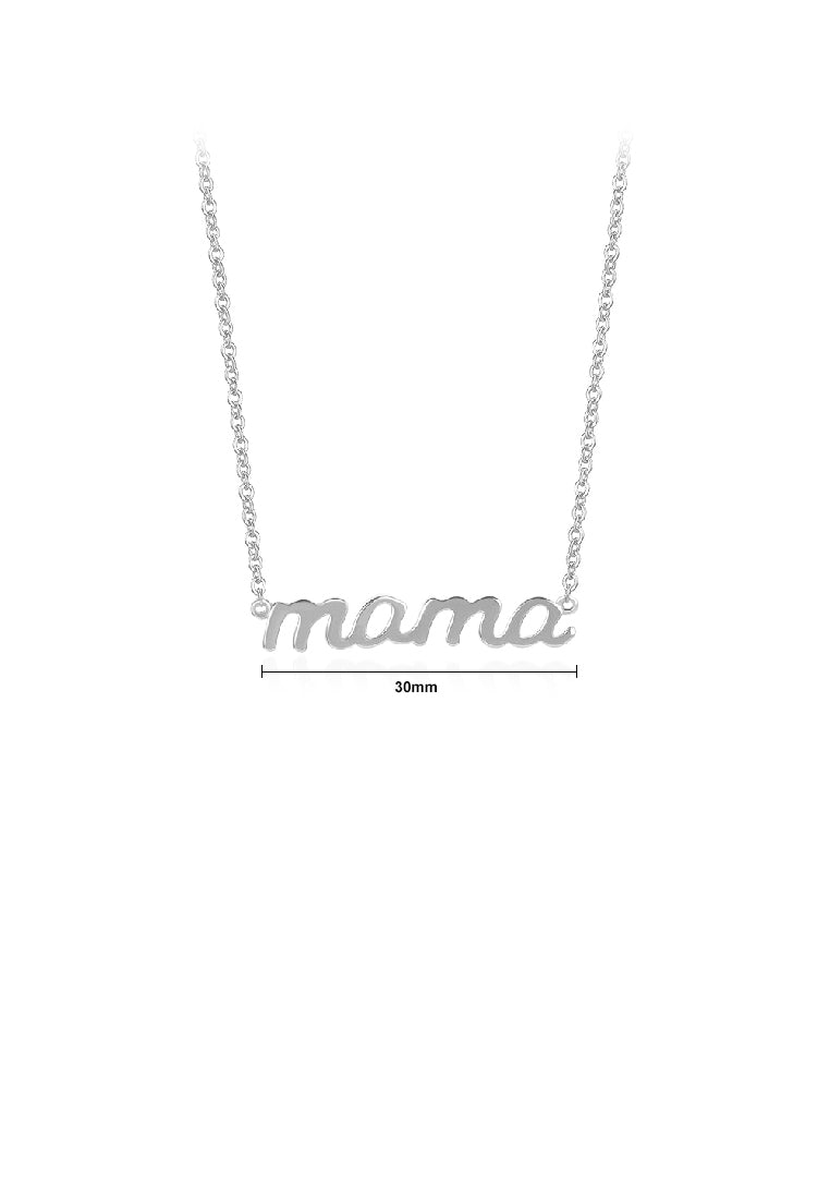 925 Sterling Silver Fashion Simple Alphabet Mama Pendant with Necklace