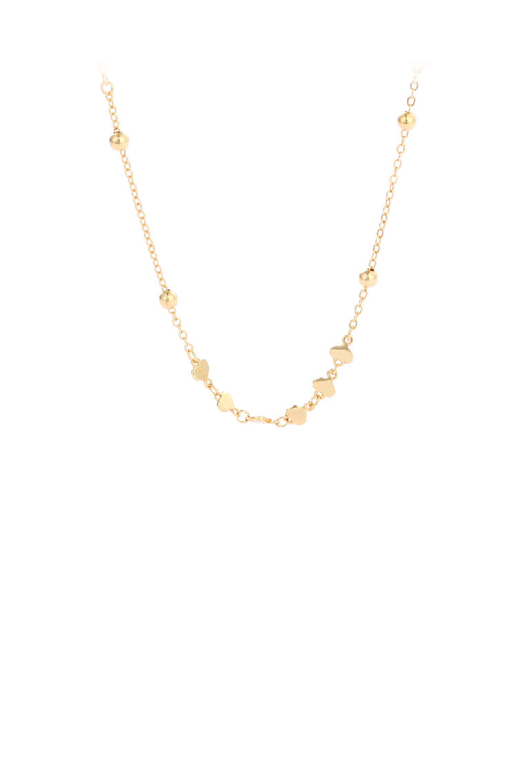 925 Sterling Silver Plated Gold Simple Fashion Heart Necklace