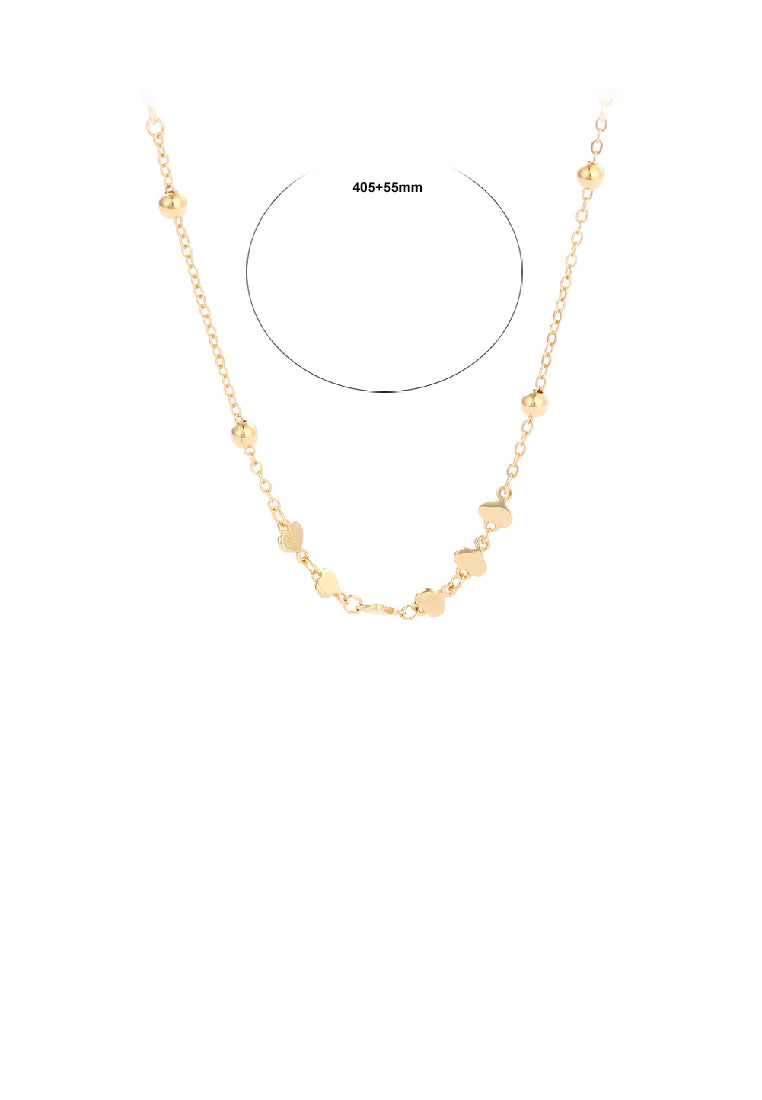 925 Sterling Silver Plated Gold Simple Fashion Heart Necklace