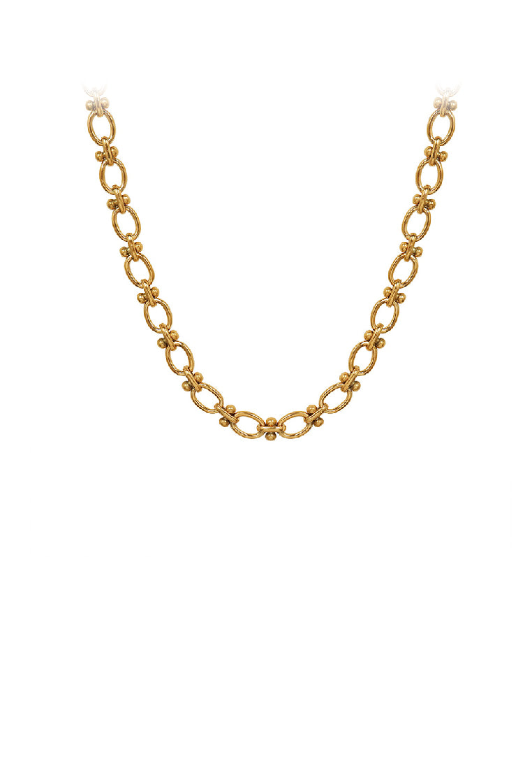 Simple Personality Plated Gold 316L Stainless Steel Chain Necklace