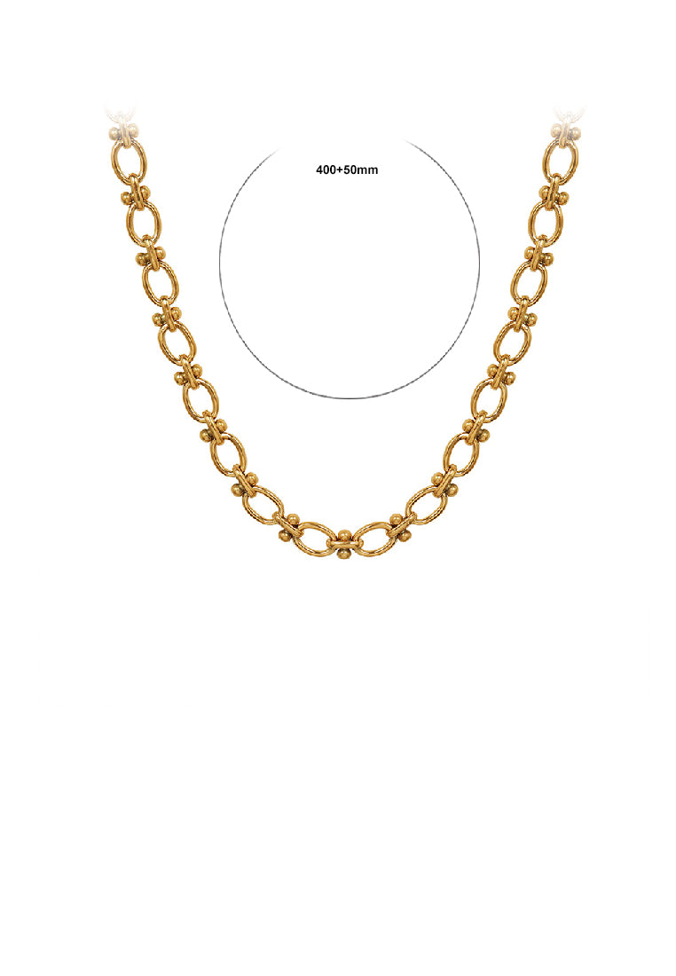 Simple Personality Plated Gold 316L Stainless Steel Chain Necklace