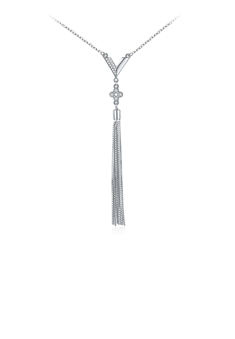 925 Sterling Silver Simple Tassel Necklace
