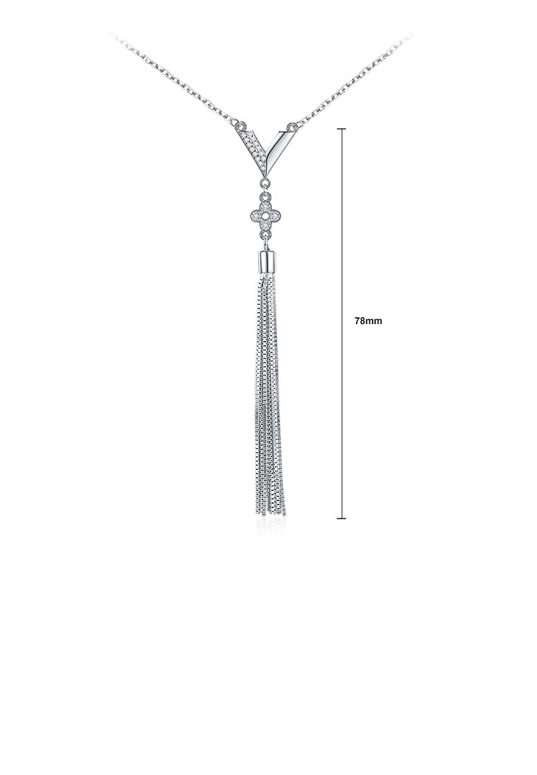 925 Sterling Silver Simple Tassel Necklace