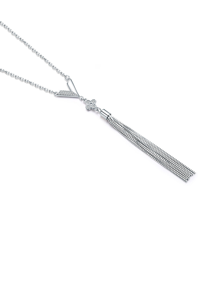925 Sterling Silver Simple Tassel Necklace