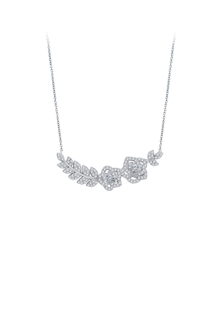 Fashion Elegant Flower Cubic Zirconia Necklace - Luxurious Look
