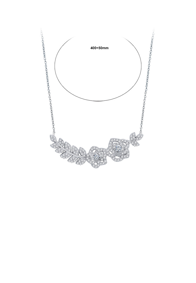Fashion Elegant Flower Cubic Zirconia Necklace - Luxurious Look