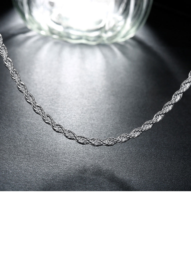 Fashion Simple 3MM Twisted Rope Necklace 50cm