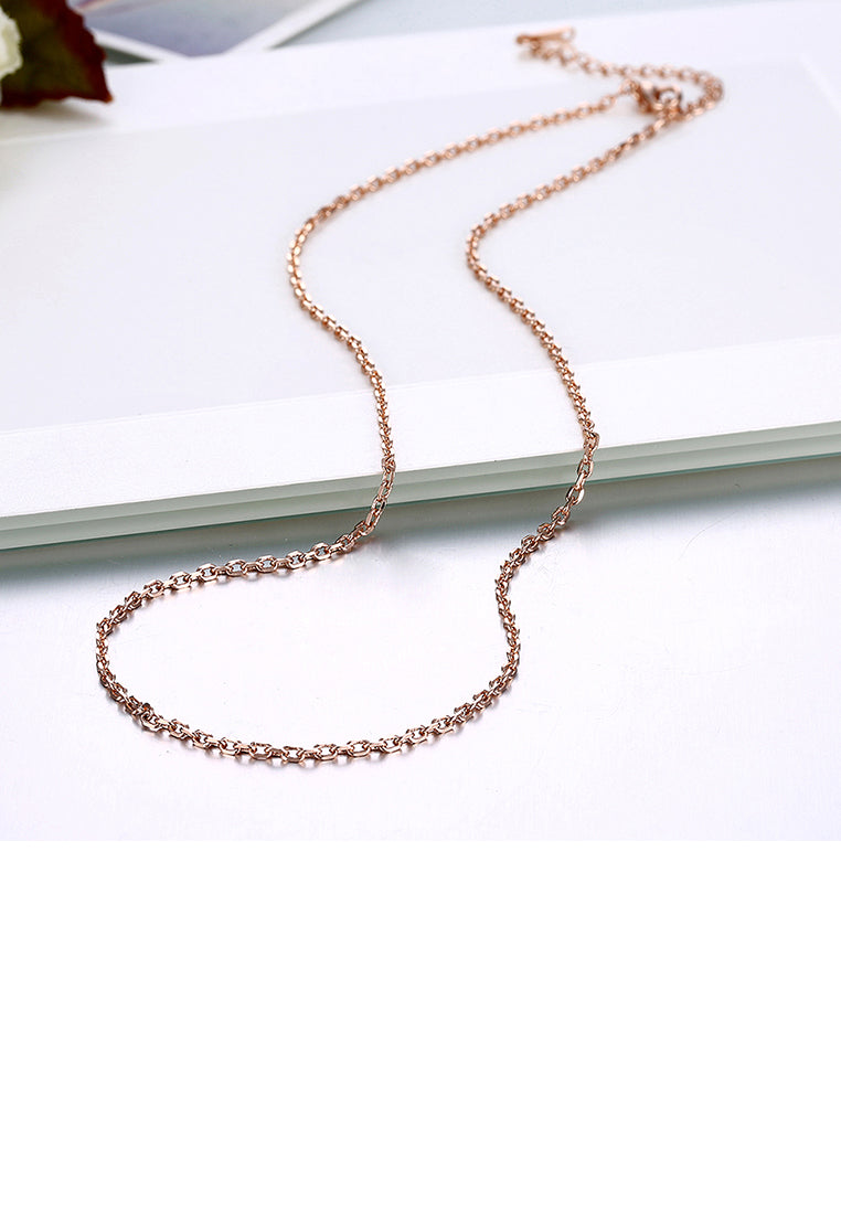 Simple and Fashion Plated Rose Gold Square Necklace
