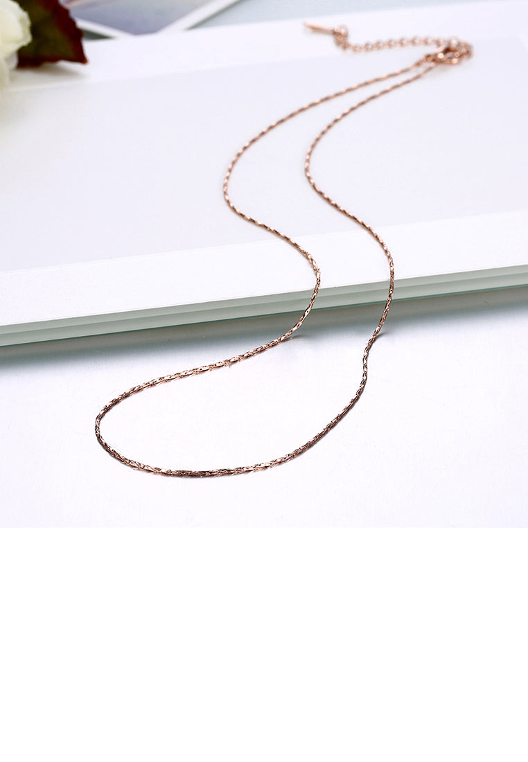 Simple and Fashion Plated Rose Gold Snake Necklace