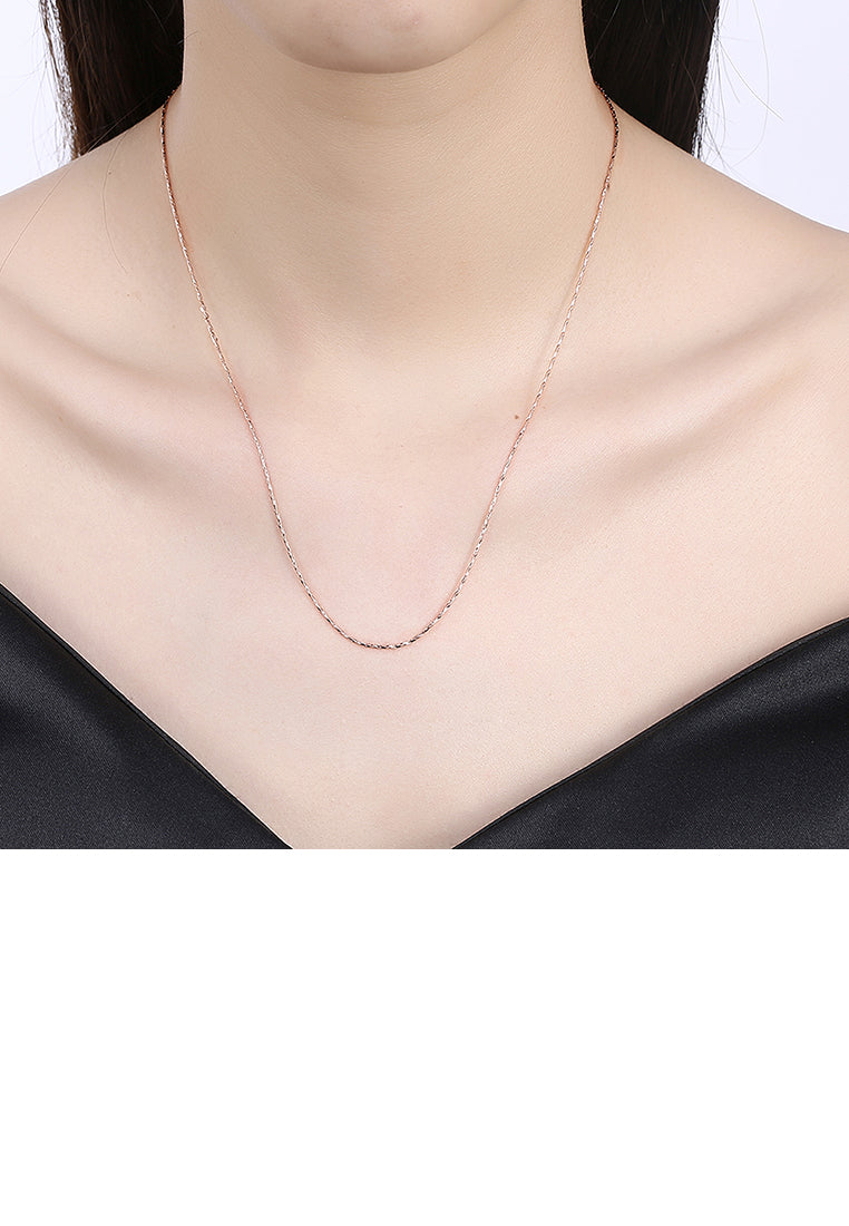 Simple and Fashion Plated Rose Gold Snake Necklace