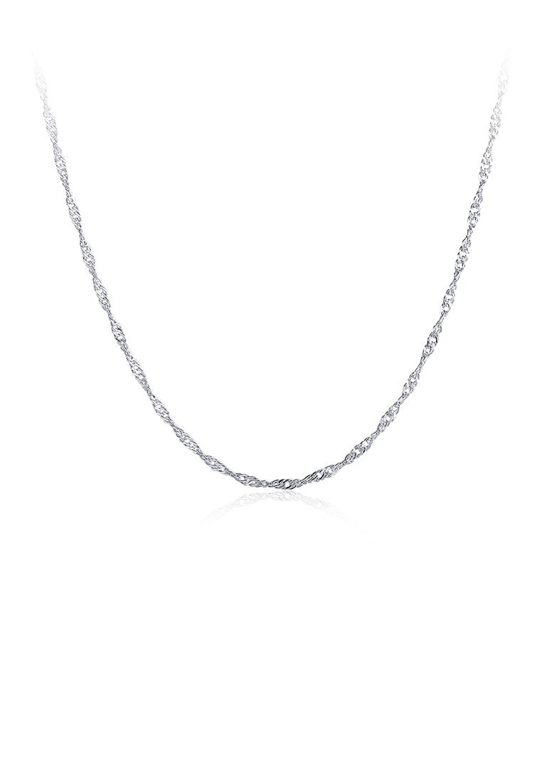 Fashion Simple Plated Platinum Water Wave Necklace