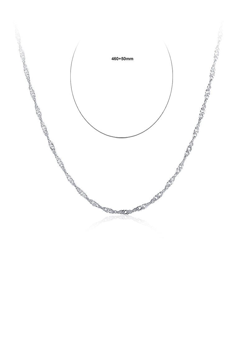 Fashion Simple Plated Platinum Water Wave Necklace