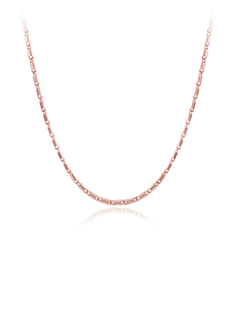 Fashion Simple Plated Rose Gold Flat Necklace