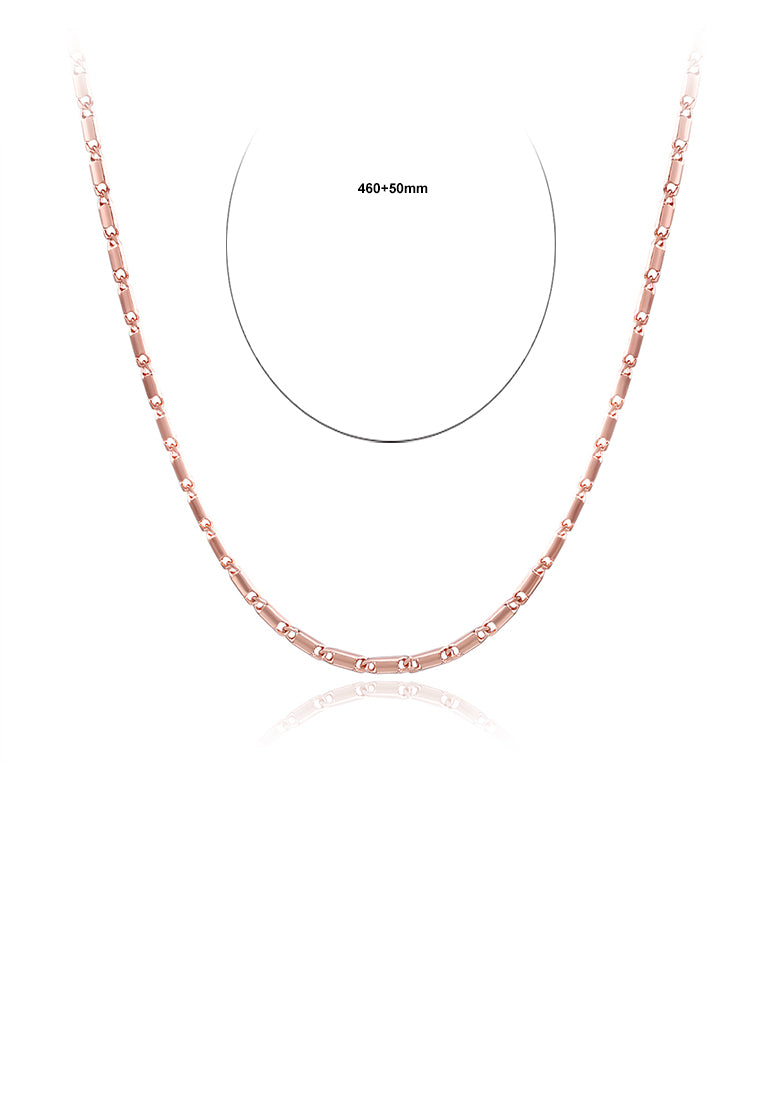 Fashion Simple Plated Rose Gold Flat Necklace