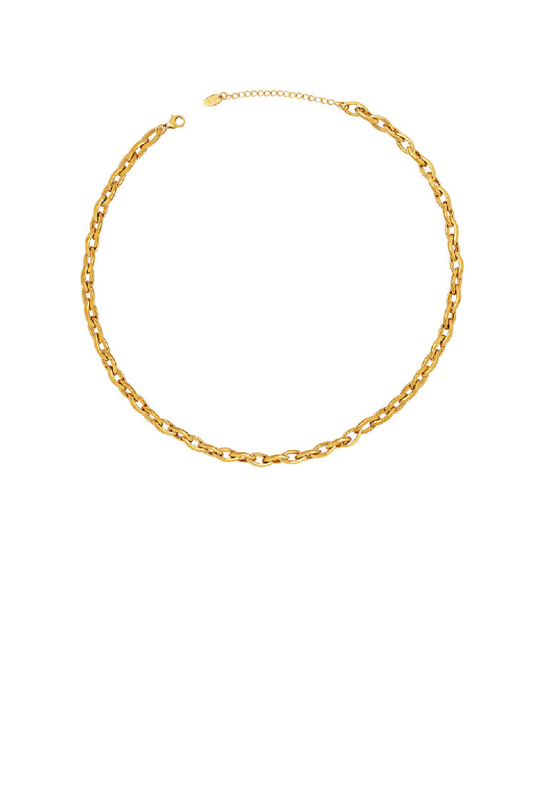 Personalized Hip Hop Plated Gold 316L Stainless Steel Hollow Geometric Chain Necklace