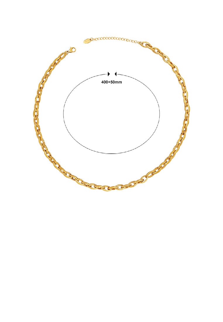 Personalized Hip Hop Plated Gold 316L Stainless Steel Hollow Geometric Chain Necklace