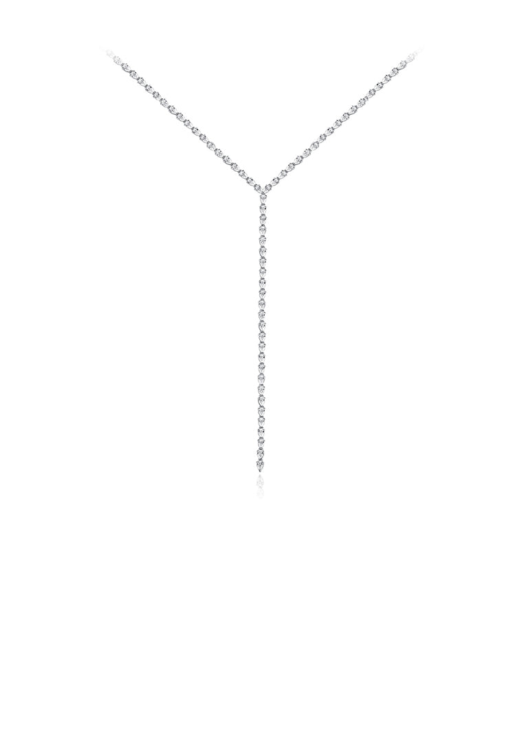 Fashion and Elegant Geometric Cubic Zirconia Tassel Necklace - Luxurious Look